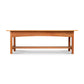 Burlington Shaker 2-Drawer Coffee Table in solid cherry, showcasing minimalist lines and craftsmanship by Vermont Furniture Designs.