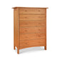 Burlington Shaker 6-Drawer Chest handcrafted in solid wood with round knobs and classic four-leg construction by Vermont Furniture Designs.