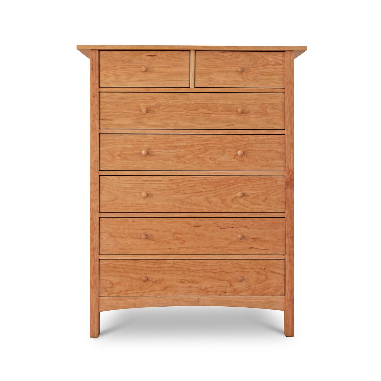 Vermont Furniture Designs Heartwood Shaker 7-Drawer Chest in solid wood, white finish, American made, classic Shaker lines, high quality craftsmanship.