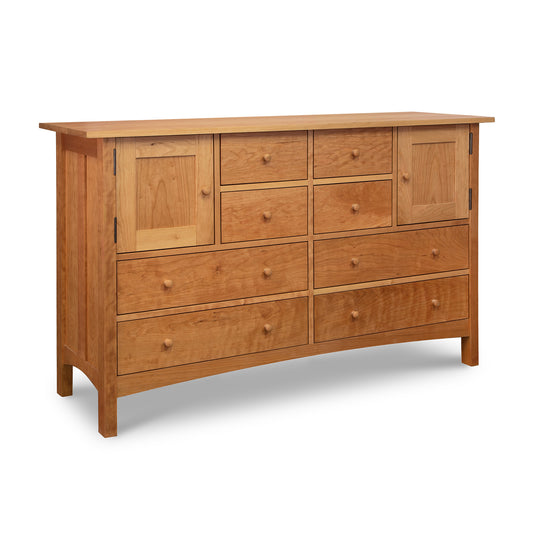 Burlington Shaker 8-Drawer 2-Door Dresser, handcrafted in solid wood with an eco-friendly oil finish by Vermont Furniture Designs.