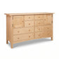 Burlington Shaker 8-Drawer 2-Door Dresser by Vermont Furniture Designs, crafted from solid wood with minimalist Shaker style.