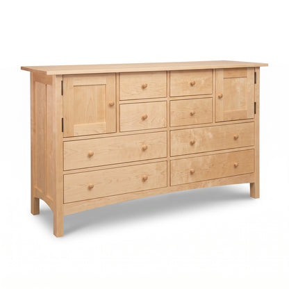 Burlington Shaker 8-Drawer 2-Door Dresser by Vermont Furniture Designs, crafted from solid wood with minimalist Shaker style.