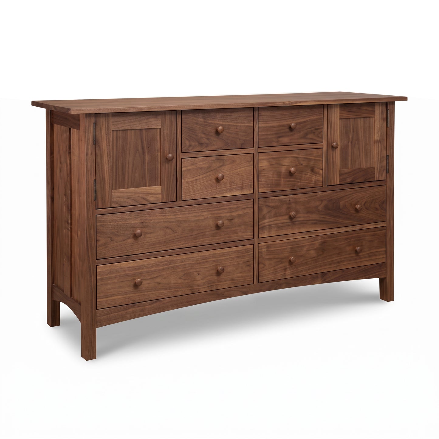 Burlington Shaker 8-drawer 2-door dresser in solid wood by Vermont Furniture Designs, showcasing classic American craftsmanship and ample storage.