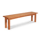 Burlington Shaker Bench crafted from solid wood with sturdy legs and a smooth eco-friendly finish, made by Vermont Furniture Designs.