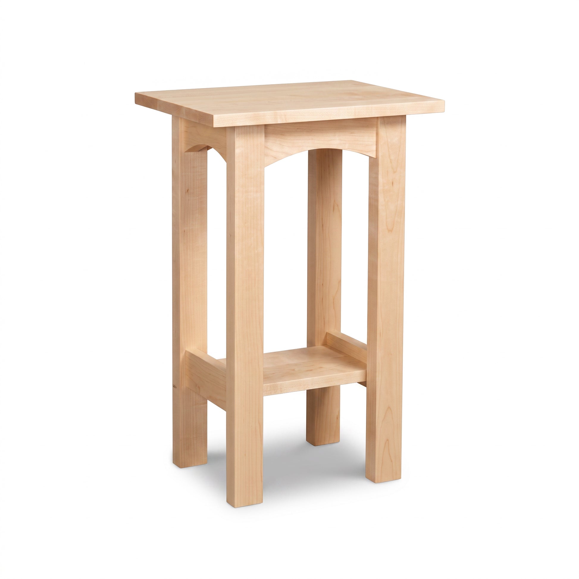 Burlington Shaker End Table by Vermont Furniture Designs in solid wood with a rectangular top, four legs, and lower shelf.