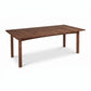 Burlington Shaker Extension Dining Table in solid wood with dark brown finish and four legs by Vermont Furniture Designs, American made.