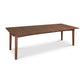 Handcrafted solid wood Burlington Shaker Extension Dining Table by Vermont Furniture Designs in a rich dark brown finish, American made quality.