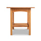 Burlington Shaker Lamp Table with rectangular top, lower shelf, and natural oil finish, handcrafted by Vermont Furniture Designs.