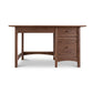 Burlington Shaker Study Desk by Vermont Furniture Designs in solid wood with a flat top and round handles, handcrafted in the USA.