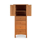 Burlington Shaker Tall Storage Chest with open shelves and four drawers, expertly handcrafted in Vermont.