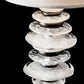 Hubbardton Forge Cairn Table Lamp with stacked textured glass discs and metal spacers, handcrafted by American artisans for Vermont Woods Studios.