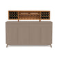 Copeland Furniture Catalina 16" Buffet Hutch with four cabinet doors and built-in wine rack, crafted from wood for elegant dining room storage.