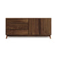 Copeland Furniture Catalina dresser featuring mid-century modern design with three spacious drawers, two cabinets, and elegant tapered legs.