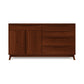 Catalina 5-Drawer, 2-Door Dresser by Copeland Furniture in solid wood with a dark finish, featuring a mid-century modern design with cabinet doors and drawers.