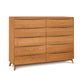 Catalina 10-Drawer Dresser by Copeland Furniture with smooth finish, angled legs, and mid-century modern design.