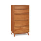 Catalina 5-Drawer Chest by Copeland Furniture showcasing sustainable wood, five spacious drawers, and distinctive angled legs.