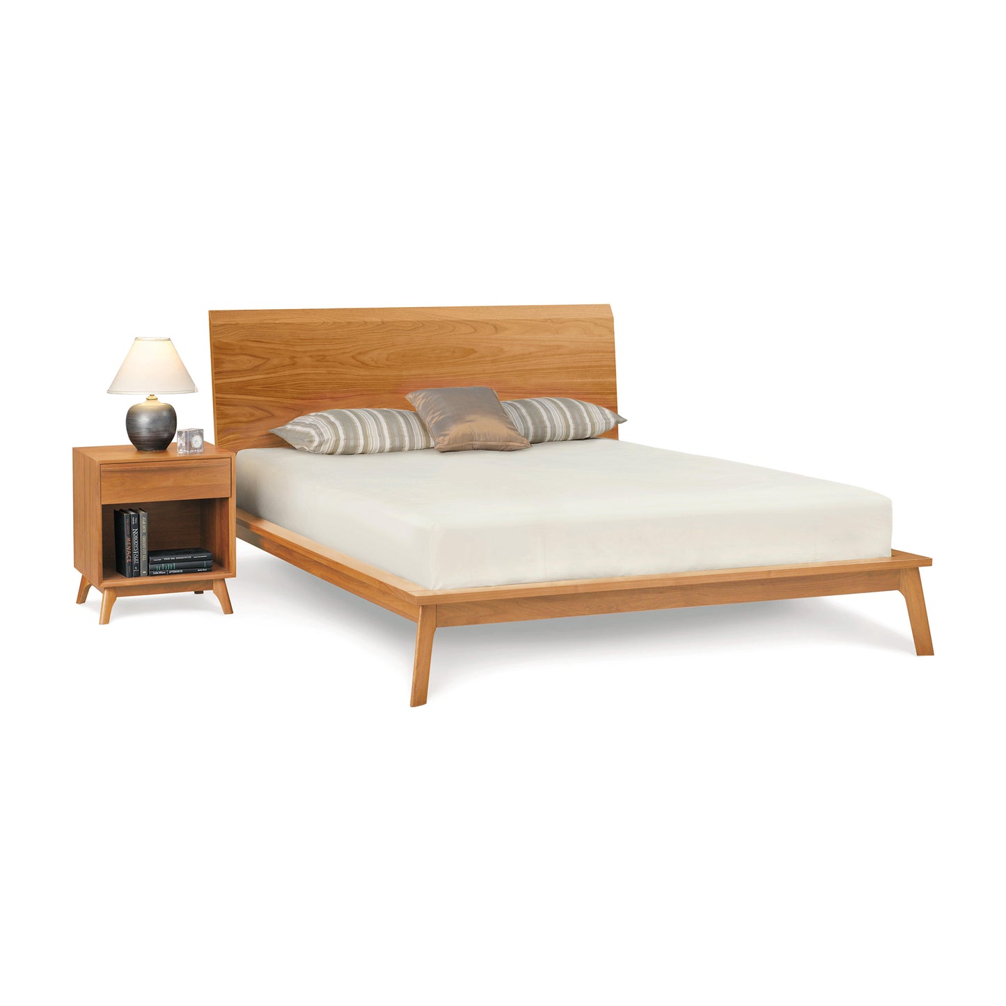 Copeland Catalina Platform Bed siderail in solid wood, showcasing modern design and superior craftsmanship made in America.