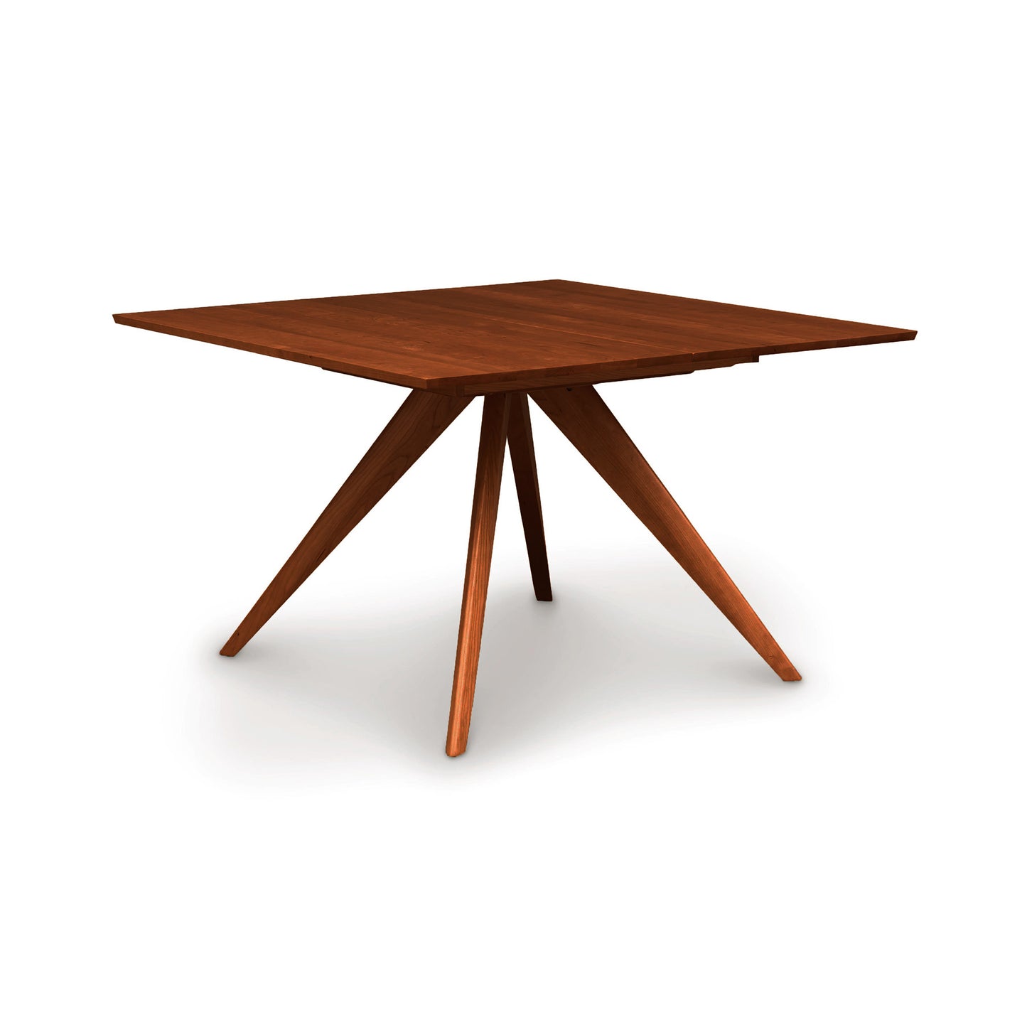 Copeland Catalina Square Extension Dining Table with mid-century angled legs and a sleek geometric tabletop, crafted in high-quality wood.