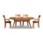 Copeland Catalina Trestle Extension Table with four matching chairs, expertly crafted from solid American hardwood.