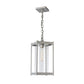 Hubbardton Forge Cela Large Outdoor Lantern with steel frame and clear glass, showcasing modern craftsmanship and elegant lighting design.