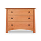 Cherry Moon 3-Drawer Chest by Maple Corner Woodworks, showcasing three drawers with round metal handles, crafted from exquisite handcrafted hardwoods.