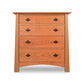 Cherry Moon 4-Drawer Chest by Maple Corner Woodworks; handcrafted hardwood dresser featuring four spacious drawers and sleek black handles.