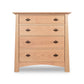 Cherry Moon 4-Drawer Chest by Maple Corner Woodworks, featuring elegant handcrafted hardwood construction with four drawers and dark metal handles.