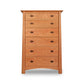 Cherry Moon 6-Drawer Chest by Maple Corner Woodworks crafted from eco-friendly hardwoods with sleek metal handles, showcasing exceptional craftsmanship.