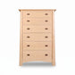 Cherry Moon 6-Drawer Chest by Maple Corner Woodworks, crafted in hardwood with sleek metal handles, showcasing American made quality craftsmanship.
