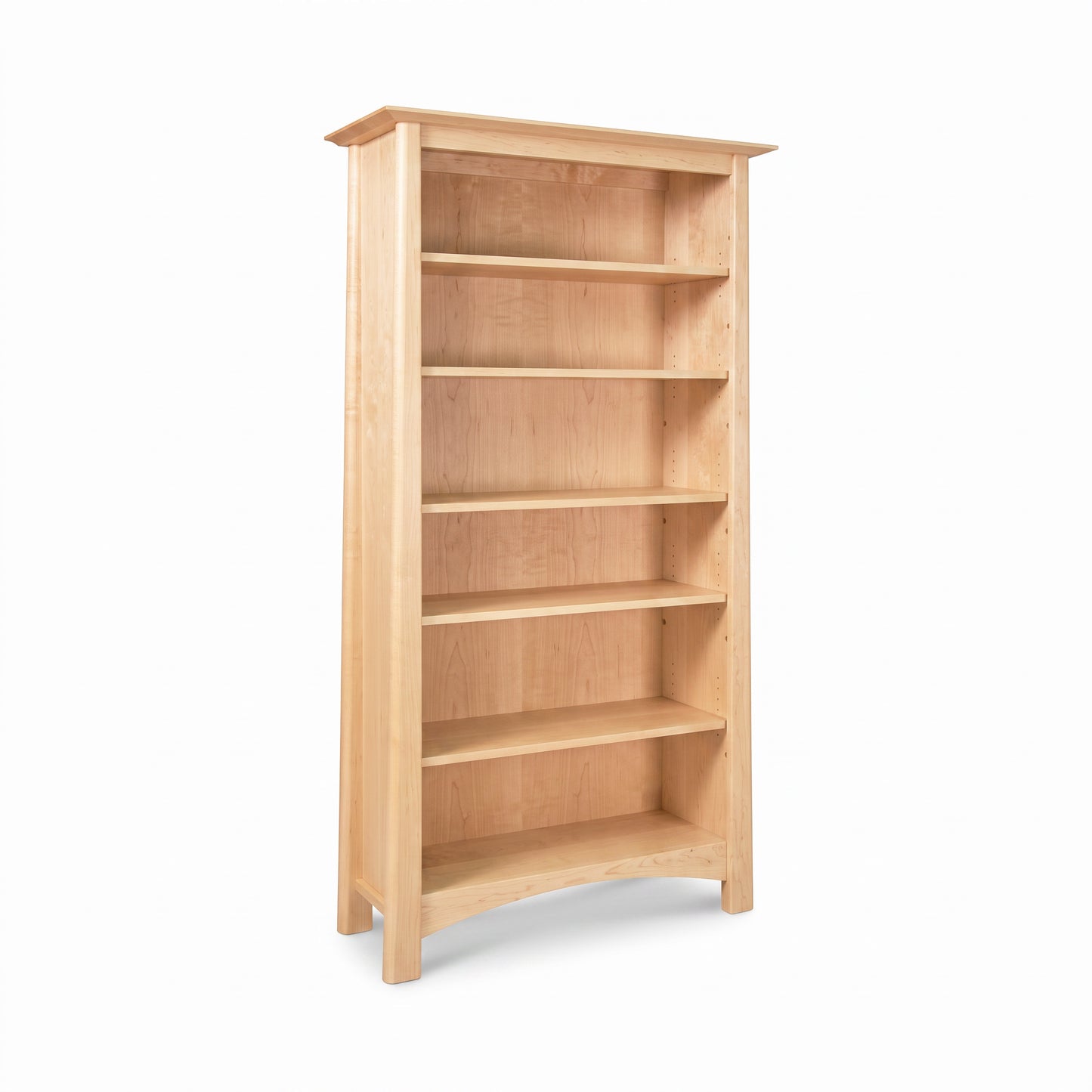 Cherry Moon Bookcase by Maple Corner Woodworks with five spacious shelves, handcrafted in Vermont from sustainable hardwoods.