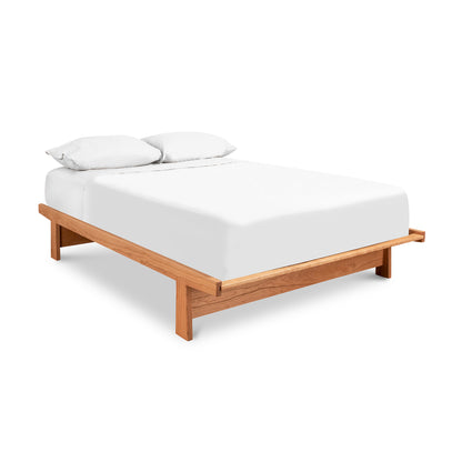 Cherry Moon Dovetail Platform Bed crafted from solid, sustainably harvested wood with eco-friendly finish highlighting its natural elegance.