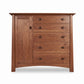 Cherry Moon Gent's Chest by Maple Corner Woodworks with six drawers, a cabinet, and round handles in a finely handcrafted, American-made design.