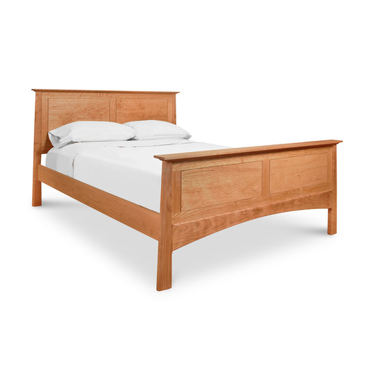 Maple Corner Woodworks Cherry Moon Panel Bed in cherry wood with headboard and footboard, crafted in Vermont.