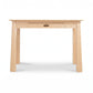 Cherry Moon Writing Desk by Maple Corner Woodworks in solid cherry with a center drawer and four straight legs, handcrafted American furniture.