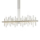 Modern Vermont-crafted Cityscape Large LED Pendant chandelier by Hubbardton Forge with vertical metal rods.