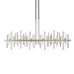 Cityscape Large LED Pendant by Hubbardton Forge featuring geometric metallic rods, showcasing a handcrafted modern chandelier design.