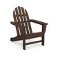 POLYWOOD Classic Adirondack Chair featuring a slatted design, wide armrests, and a dark brown finish.