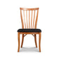 Classic Shaker Chair from Lyndon Furniture featuring vertical slats, a plush black cushioned seat, and elegantly curved legs.