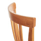 Detail view of the backrest and top rail of a handcrafted Classic Shaker Arm Chair by Lyndon Furniture, showcasing Vermont craftsmanship.