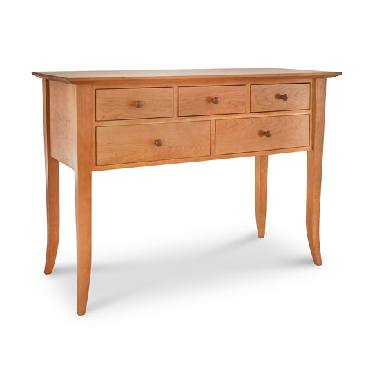 Lyndon Furniture Classic Shaker Flare Leg 48" Hunt Board featuring five drawers and elegant flare legs in a timeless shaker design.