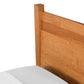 Classic Wood Bed by Lyndon Furniture, handcrafted light brown frame with tall headboard from sustainably harvested wood.