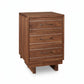 Contemporary Cable 3-Drawer Nightstand by Vermont Furniture Designs with sleek metal handles and a natural wood finish, crafted in the USA.