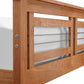 Contemporary Cable Bed by Vermont Furniture Designs featuring a solid hardwood headboard with sleek horizontal metal rods and a light, eco-friendly finish.