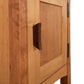 Vermont Furniture Designs Contemporary Craftsman 1-Drawer Nightstand with Door, showcasing rich wood grain, dark handle, and eco-friendly oil finish.
