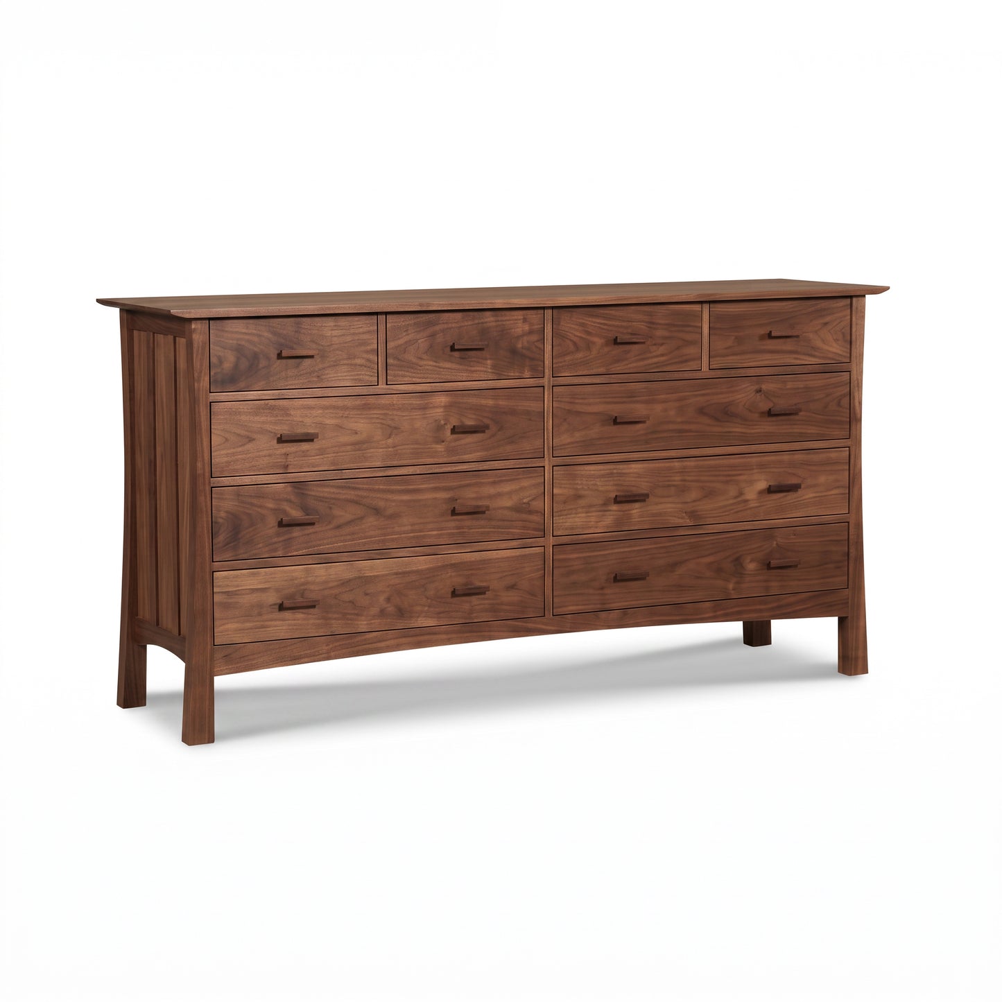 Vermont Furniture Designs Contemporary Craftsman 10-drawer dresser with smooth finish and simple handles, highlighting quality American craftsmanship.