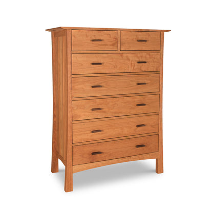 Contemporary Craftsman 7-drawer chest crafted from solid hardwood with eco-friendly finish, showcasing American-made quality and clean, modern lines.