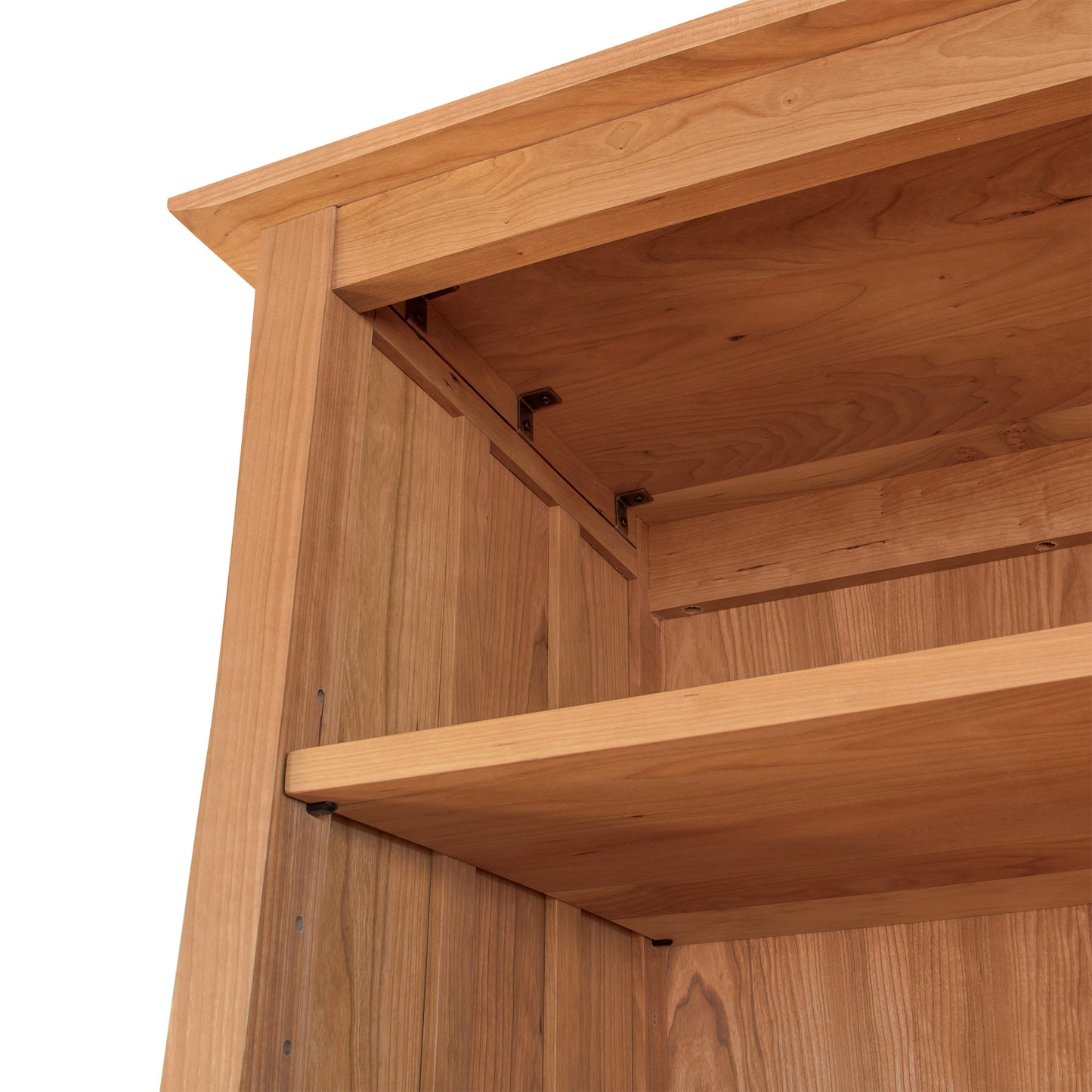 Contemporary Craftsman Custom Bookcase by Vermont Furniture Designs, showcasing finely crafted eco-friendly wood and adjustable shelves.