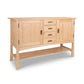 Contemporary Craftsman Huntboard by Vermont Furniture Designs featuring four drawers, two cabinets, and an open shelf for elegant dining storage.