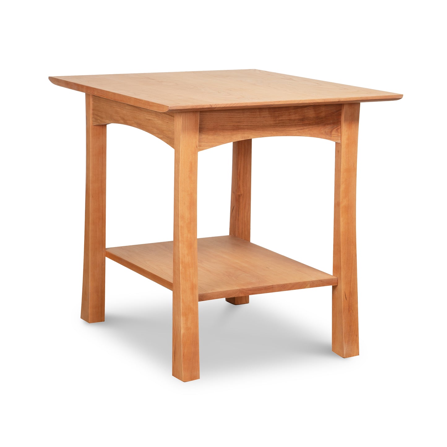 Contemporary Craftsman Lamp Table by Vermont Furniture Designs featuring a lower shelf and smooth finish, expertly crafted in solid wood.