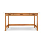 Contemporary Craftsman Library Desk with three drawers and elegant curved legs, crafted by Vermont Furniture Designs.